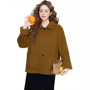 法文箱子 休闲宽松翻领大衣 女款