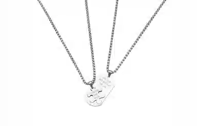 若觅 拼图 钛钢 项链 男女同款情侣款