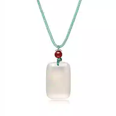 佐卡伊 无事牌 编织新中式小众设计感平安 玉髓 项链 男女同款情侣款