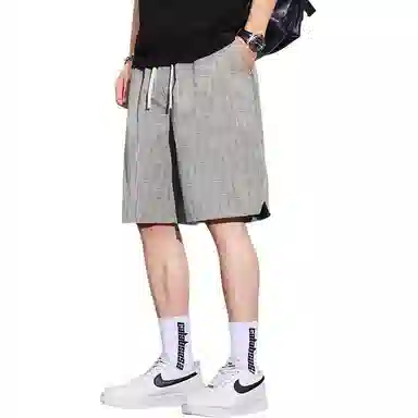 尘映 薄款美式高街潮牌宽松直筒运动五分裤夏季休闲短裤 男款