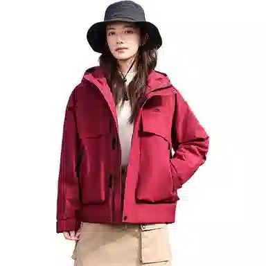 鸭鸭 冰壳系列 户外时尚韩版连帽加厚羽绒服 男女同款