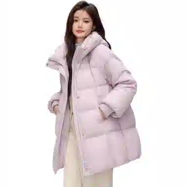 鸭鸭 连帽拉链休闲羽绒服 女
