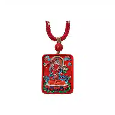 宝臻荟 新中式 国风 国潮 藏风 唐卡 再造辰砂朱砂 玉石项链 男女同款情侣款