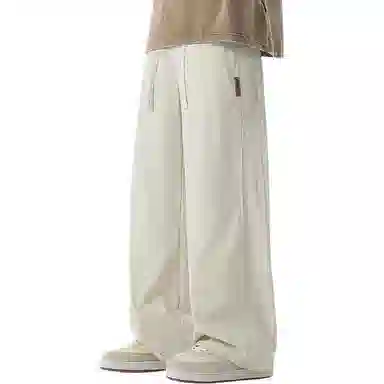 隐狼世家 冰丝薄款凉感速干美式复古宽松直筒裤休闲裤 男款