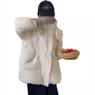 鸭鸭 时尚连帽韩版纯色羽绒服 女款