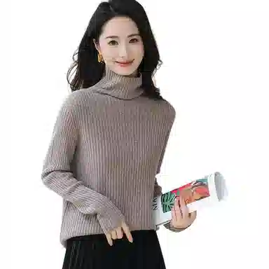 恒源祥 经典高领纯色套头长袖毛衣 女款