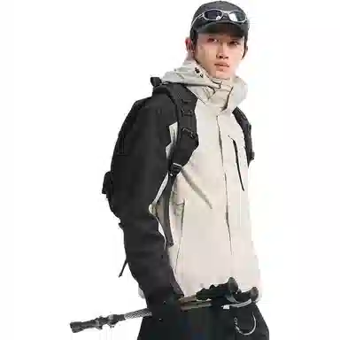 探路者  休闲舒适三合一  防水耐磨保暖冲锋衣 男款 莎草色\黑色
