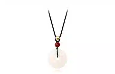 牧言 平安扣 国潮复古新中式简约小众高级感 镂空圆环红色圆珠编织绳锁骨链 琉璃 项链 男女同款情侣款