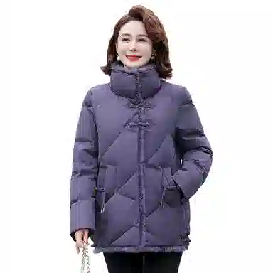 鸭鸭 纯色立领保暖宽松外套羽绒服 女款