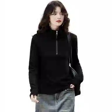 【dme】 纯色立领休闲长袖领卫衣 女款