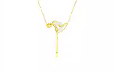 中国珠宝 白蛇缘起 白蛇有灵国风平安扣 新中式精致简约大方日常百搭好运 玉髓 项链 女款