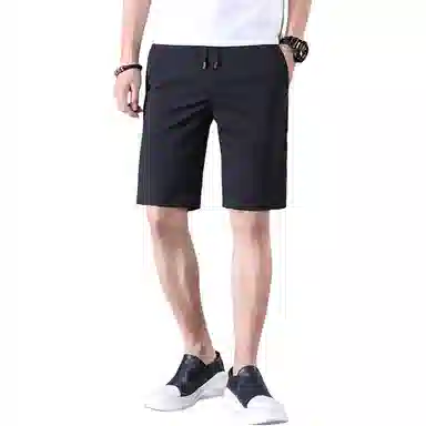 羽浅 夏季薄款冰丝五分裤弹力运动中裤时尚抽绳百搭显瘦休闲短裤 男款