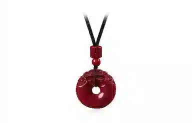 百利金 貔貅平安扣 国潮复古新中式平安转运气质轻奢创意设计吞金兽转运珠吊坠锁骨链 再造辰砂朱砂 项链 男女同款情侣款