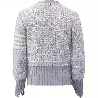 THOM BROWNE Mohair Tweed 4-Bar Classic V-Neck Cardigan V