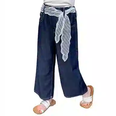 木木屋牛仔裤 洋气百搭舒适休闲 深蓝色 儿童款