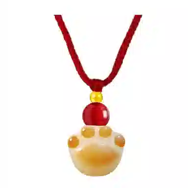 【招财纳福】 余笙情 炭烧猫爪 八方来财好运连连 可爱猫咪爪子 国风佛珠念珠复古国潮 小众设计高级感 菩提根 项链 男女同款情侣款