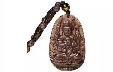 易明居 国潮十二生肖 本命年佛牌 简约大气六字真言转运珠吊坠 八大本命佛守护神 黑曜石 项链 男女同款情侣款