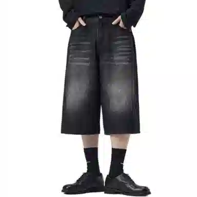 单爵 高腰美式痞帅牛仔短裤 男女同款