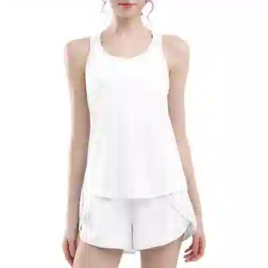 欧迪芬  跑步运动女夏季薄款时尚清爽轻盈修身塑形两件套显瘦防走光短裤速干背心瑜伽上衣罩衫晨跑服  健身套装  女款