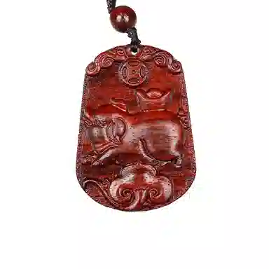 工匠一族 手工雕刻十二生肖木质平安无事牌 吉祥纳福#好运 檀木 项链 男女同款情侣款