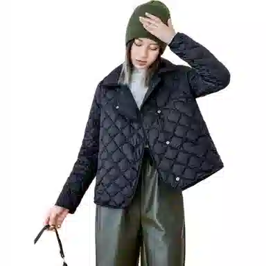 鸭鸭 纯色短款宽松立领长袖羽绒服 女款