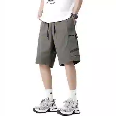 【dme】 纯棉美式潮流大口袋纯色简约运动工装五分裤宽松舒适透气百搭休闲短裤 男女同款