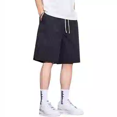 尘映 薄款美式高街潮牌宽松直筒运动五分裤夏季休闲短裤 男款