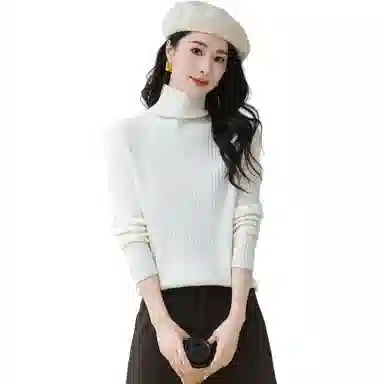 恒源祥 经典高领纯色套头长袖毛衣 女款