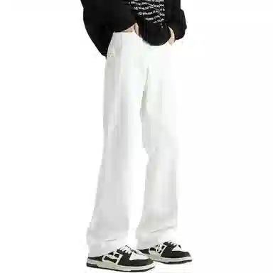 布客行 美式复古高街废土风微喇直筒通勤垂感长裤牛仔裤 男女同款