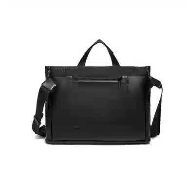 老人头 经典潮流菱格设计休闲邮差包 合成革 单肩斜挎手提包 男款 黑色