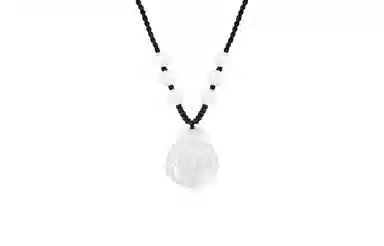 中国珠宝 笑脸弥勒佛吊坠  新中式复古国风高级感玉佛温柔气质平安好运观音锁骨链 玉髓 项链 男女同款情侣款