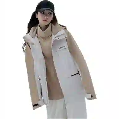 探路者  山系户外系列 休闲舒适三合一  保暖防风防水耐磨冲锋衣 男女同款 卵石色\原木色
