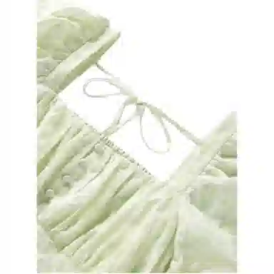 太平鸟 纯色舒适高腰短袖连衣裙 女款