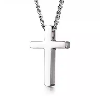 IDEAGEMER Silver Cross Pendant Necklace
