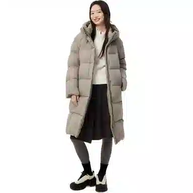 坦博尔 过膝纯色简约羽绒服 女款