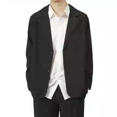 美式潮牌美拉德风学院风设计纯色百搭时尚潮流宽松单排扣长袖开衫西装 男女同款