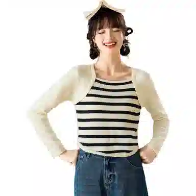 法文箱子 方领舒适休闲毛衣 女款