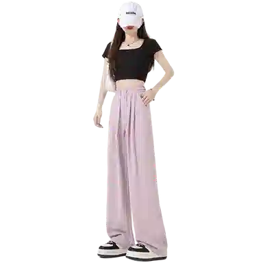 么宁 舒适简约纯色休闲裤 女款