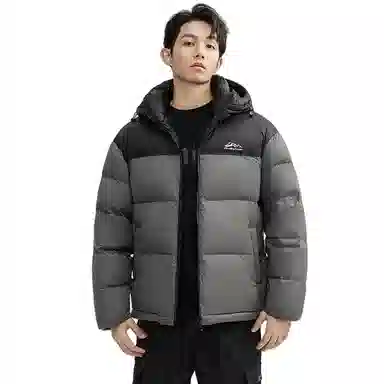 鸭鸭 户外极寒尚韩版休闲百搭拼色短款外套运动保暖可拆卸面包羽绒服 男女同款