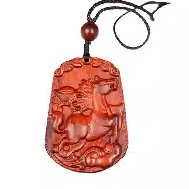 工匠一族 手工雕刻十二生肖木质平安无事牌 吉祥纳福#好运 檀木 项链 男女同款情侣款