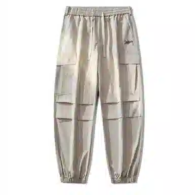 敦煌博物馆 美式复古纯色简约多口袋宽松束脚户外机能伞兵休闲工装裤 男女同款