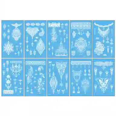 馨枕居  手绘白色曼陀罗纹身贴高级感手臂临时纹身贴