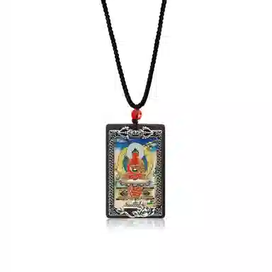 【12生肖顺利八大守护神本命佛】 周帝王 八方来财诸事顺利平安喜乐国风新中式小众复古百搭福禄吉祥好运 黑檀 项链 男女同款情侣款