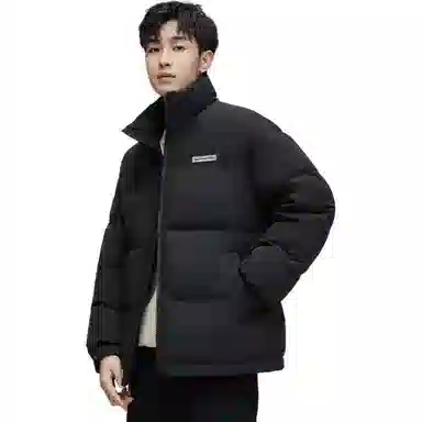 鸭鸭 青年时尚韩版休闲短款拆卸连帽外套纯色拼色户外加厚保暖面包羽绒服 通用 学生党好物