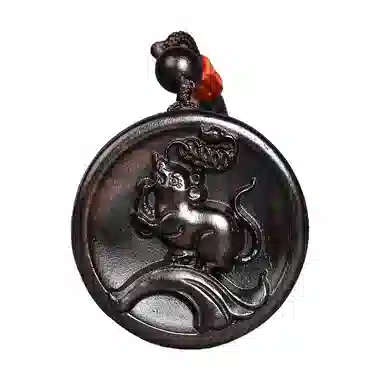 工匠一族 十二生肖圆牌 雕刻 紫光檀 项链 男女同款情侣款