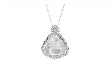 金瑞邦 佛公 弥勒佛笑脸佛本命年上岸平安吊坠新中式国风国潮 精致轻奢 简约大方百搭显白高级感 招财纳福顺遂转运 玉髓 项链 女款