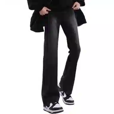 布客行 美式复古高街废土风微喇直筒通勤垂感长裤牛仔裤 男女同款