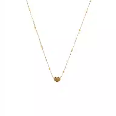 指尖瑰宝 气质珠子爱心吊坠 金色爱心 项链 女款 礼盒