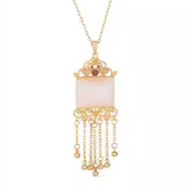 彤彤兔 国风旗袍汉服配饰古法金工艺复古 铜 项链 女款