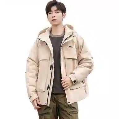 鸭鸭 冰壳系列 户外时尚韩版连帽加厚羽绒服 男女同款